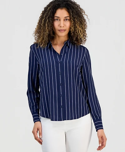 I.n.c. International Concepts Petite Striped Shirt, Macy's Exclusive