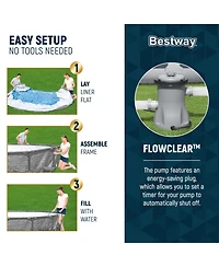 Bestway Steel Pro Max 12' x 30" Above Ground Outdoor Swimming Pool Set, Gray