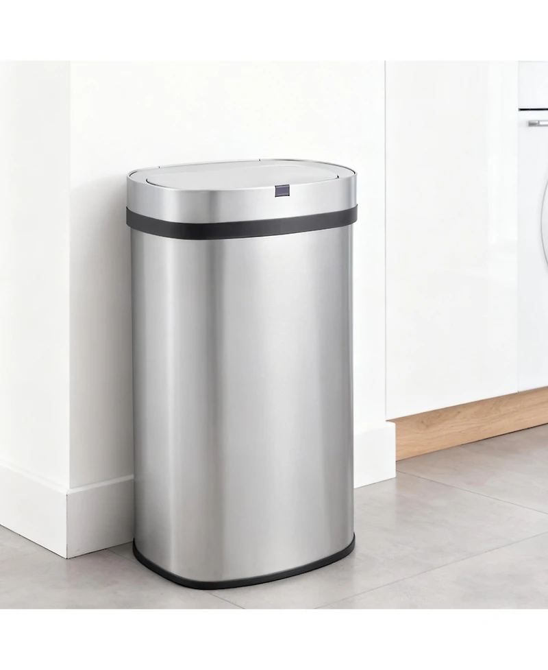 Mega Casa 18 Gallon Stainless Steel Oval Motion Sensor Trash Can for Kitchen