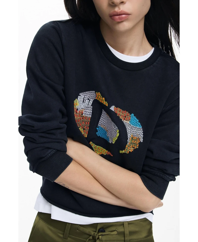 Desigual Women's Sweatshirt with heart embroidery