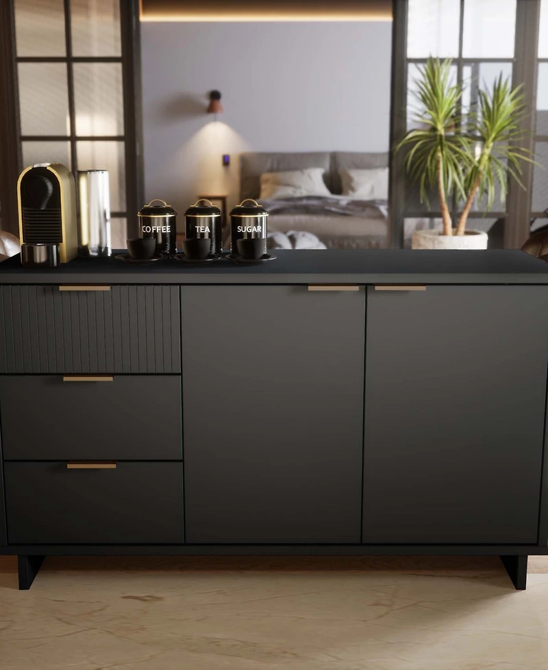 Manhattan Comfort Granville 55" Solid Wood Sideboard