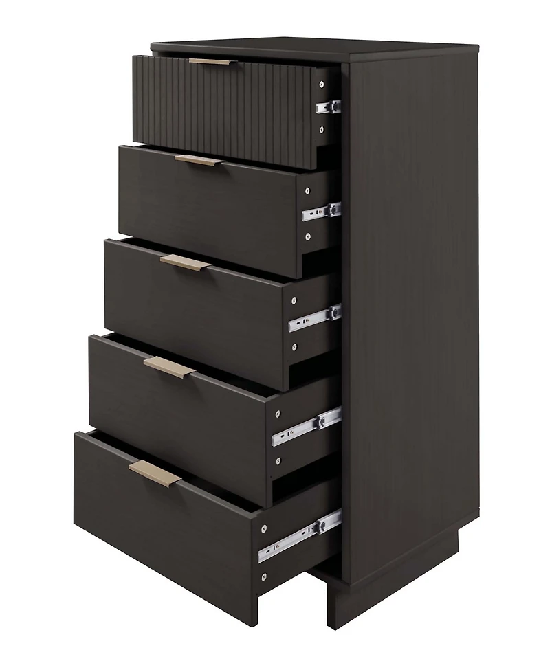 Manhattan Comfort Granville 24" Solid Wood 5-Drawer Chest
