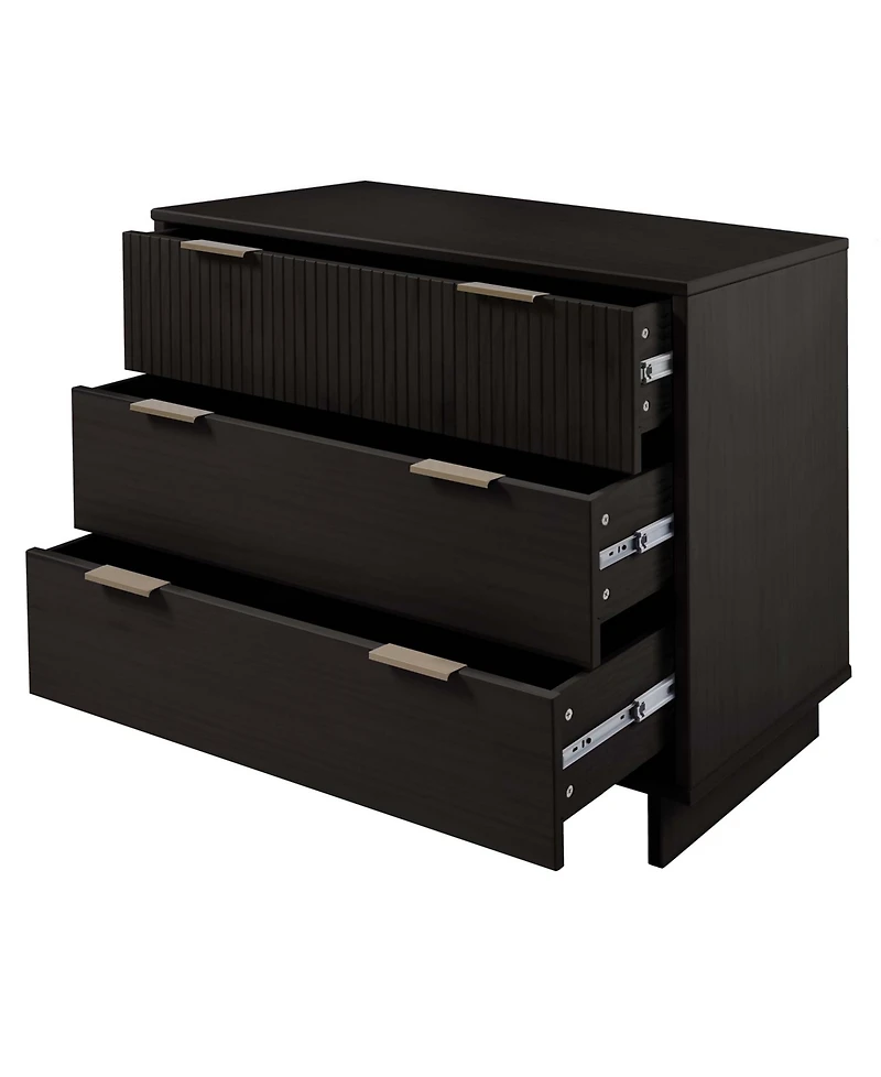 Manhattan Comfort Granville 38" Solid Wood 3-Drawer Dresser