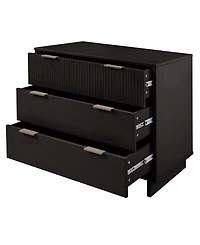 Manhattan Comfort Granville 38" Solid Wood 3-Drawer Dresser