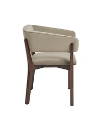 Manhattan Comfort Blake Faux Mohair Upholstered 26" Beech Wood Dining Armchair
