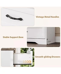 gaomon 6-Drawer Modern Dresser with Wide Metal Handle, Closet Organizer Storage Chest, Clothes Cabinet for Bedroom, Living Room, Gray