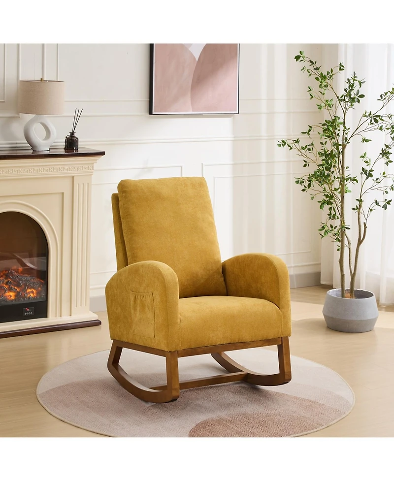 Streamdale Furniture Rocking Glider Chair with High Back & Pocket