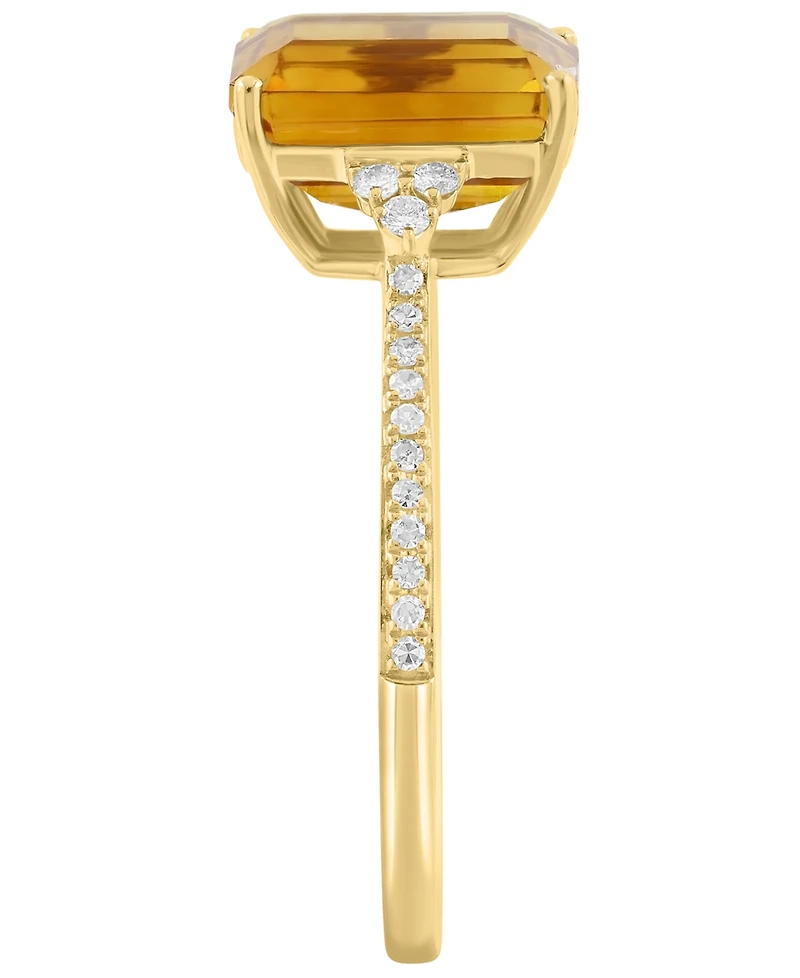 Effy Collection Madeira Citrine (2-5/8 ct. t.w.) And Diamond (1/8 ct. t.w.) Ring in 14k Yellow Gold