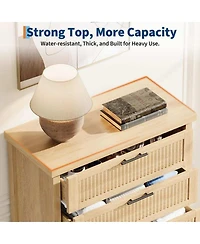 gaomon 5-Drawer Modern Fluted Dresser Bedroom Chest, Fluted Drawers with Metal Handle, Large Storage Cabinet for Nursery, Living Room