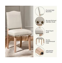 Yaheetech 2PCS Upholstered Kitchen Chairs Dining Room Chairs