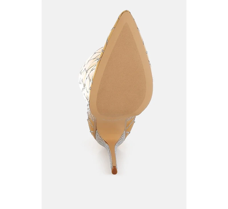 Echostage Rhinestones Embellished Metallic Boots