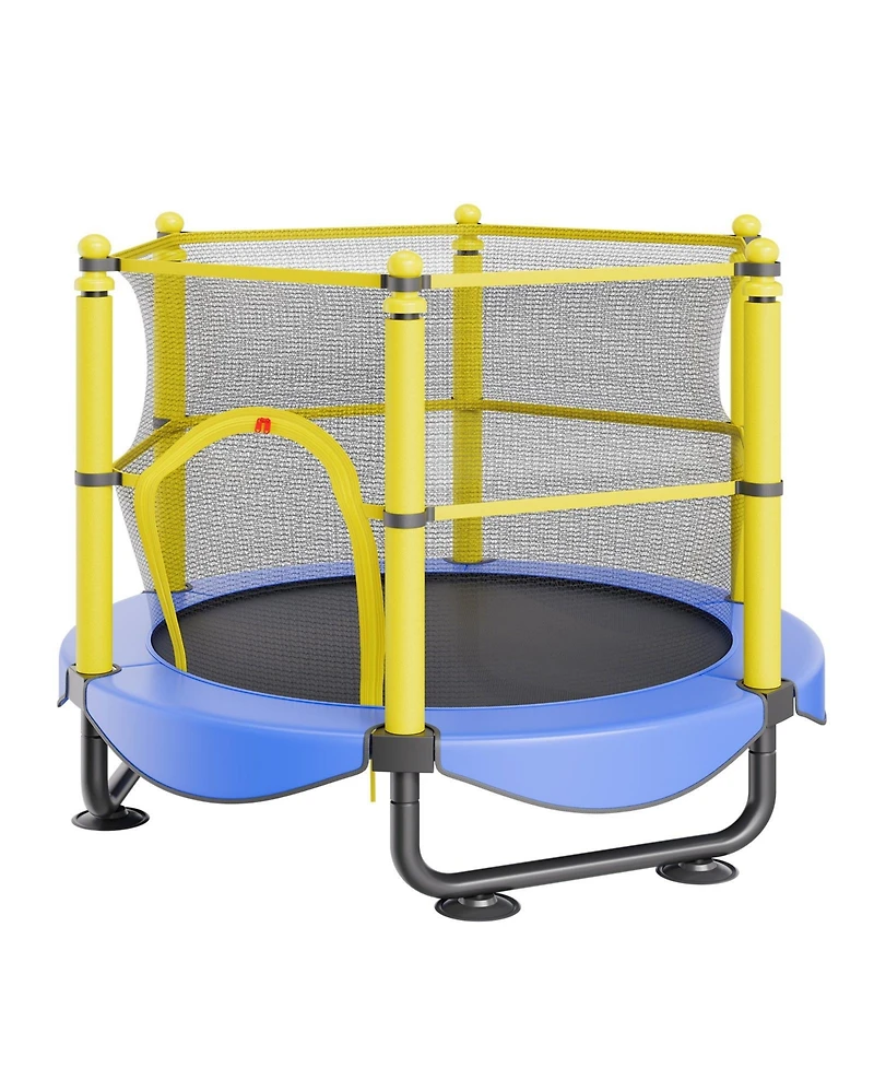 Sugift 5FT Kids Trampoline with Safety Net and Basketball Hoop