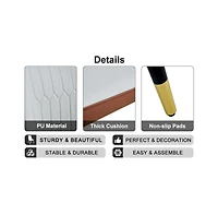 Streamdale Furniture Modern Light Gray/Brown Pu Leather Dining Chair - Set of 4