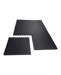 BalanceFrom Fitness Foam Interlocking Exercise Floor Mat, 24 Square Feet, Black