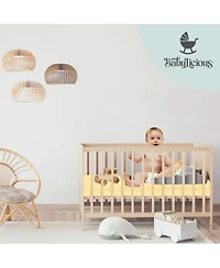 Babylicious Muslin Crib Sheets 2 Pack – 52"x28" Cotton Fitted Sheets for Crib & Toddler Bed