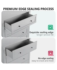 gaomon Grey 6 Drawer Dresser, Modern Chest with Deep Drawers, Nickel Round Handle, Wood Storage Organizer