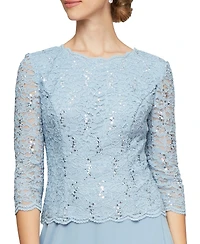 Alex Evenings Petite Boat Neck Midi Dress