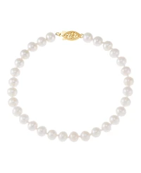 Honora White Cultured Freshwater Pearl (5-6mm) Bracelet in 14k Yellow Gold