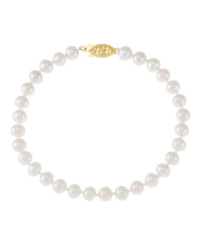 Honora White Cultured Freshwater Pearl 6 7mm 7.5 Bracelet In 14k Yellow Gold Collection