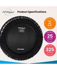JumpSport 570 Pro Indoor Durable Lightweight 44-Inch Fitness Trampoline, Black