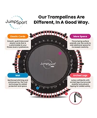 JumpSport 350 Pro 39 Inch Fitness Trampoline with Pink EnduroLast Elastic Cords