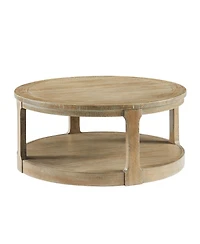 Streamdale Curved 2-Tier Round Coffee Table with Wheels