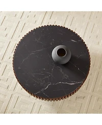 Streamdale Furniture Nesting Round Sintered Stone Coffee Table - Walnut