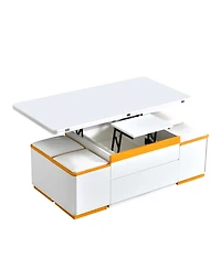 Streamdale Furniture Lift-Top Coffee Table with 4 Stools