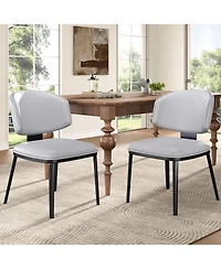 Streamdale Furniture Pu Leather Dining Chairs (Set of 2)