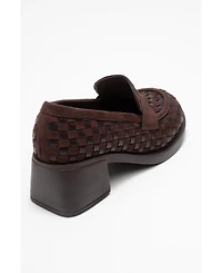 Prologue Shoes Marlon Woven Block Heel Loafer