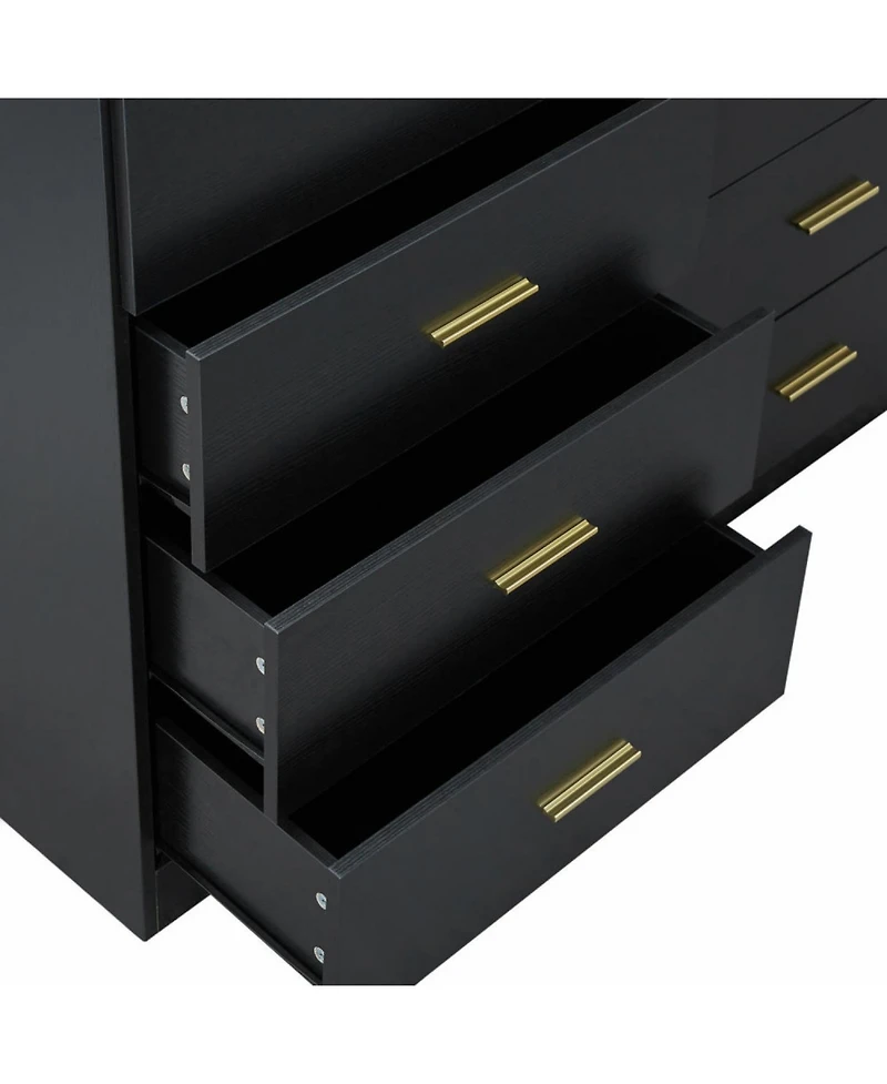 Streamdale Furniture Modern 8-Drawer Black Dresser