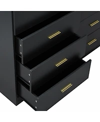 Streamdale Furniture Modern 8-Drawer Black Dresser
