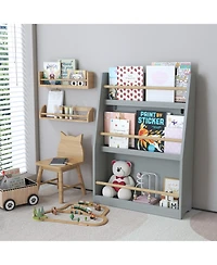 Streamdale Furniture + 3 Tier + Wood (or Mdf if applicable) + Gray Finish + Kids Bookshelf