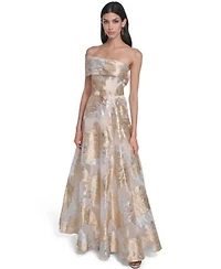 Eliza J Womens One Shoulder Ball Gown