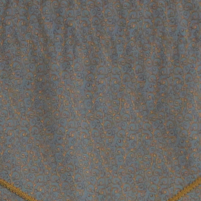 Rlf Home Bluebell Trimmed Cornice 100% Cotton with Fully Lined 3" Rod Pocket Valnance for Windows 50" x 17"