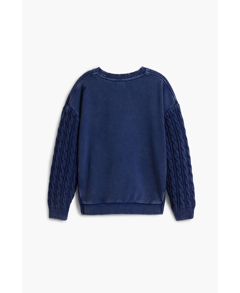 Desigual Boys Boys's Cable knit sleeve sweatshirt