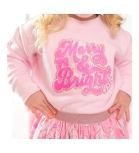 Sweet Wink Baby Girls Merry and Bright Patch Christmas Sweatshirt