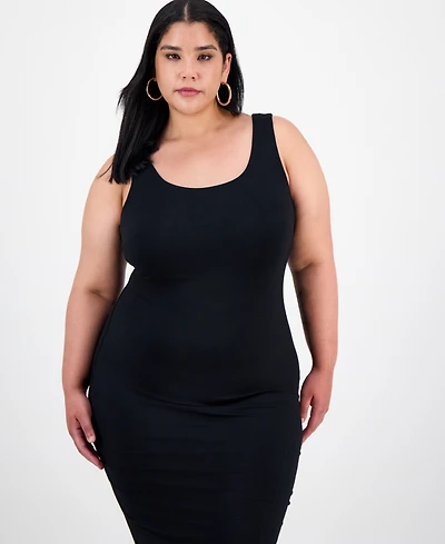 Bar Iii Trendy Plus Size Sleeveless Bodycon Midi Dress, Created for Macy's