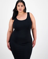 Bar Iii Trendy Plus Size Sleeveless Bodycon Midi Dress, Created for Macy's