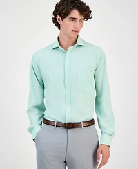 Club Room Men's Regular Fit Traveler Fine Stripe Dress Shirt, Created for Macy's