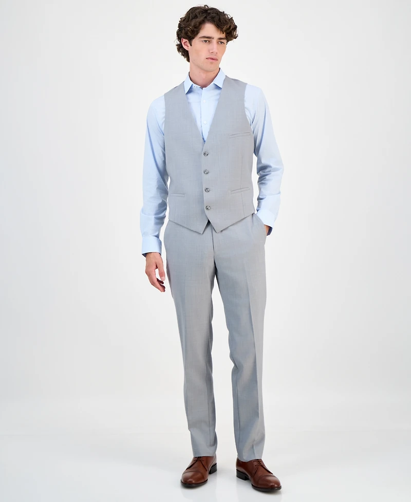 Bar Iii Men's Slim-Fit Sharkskin Suit Vest, Created for Macy's