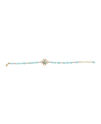 Barse Celestial Blue Turquoise Golden Beaded Bracelet