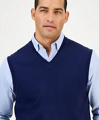 Club Room Men's Solid V-Neck Sweater Vest, Created for Macy's