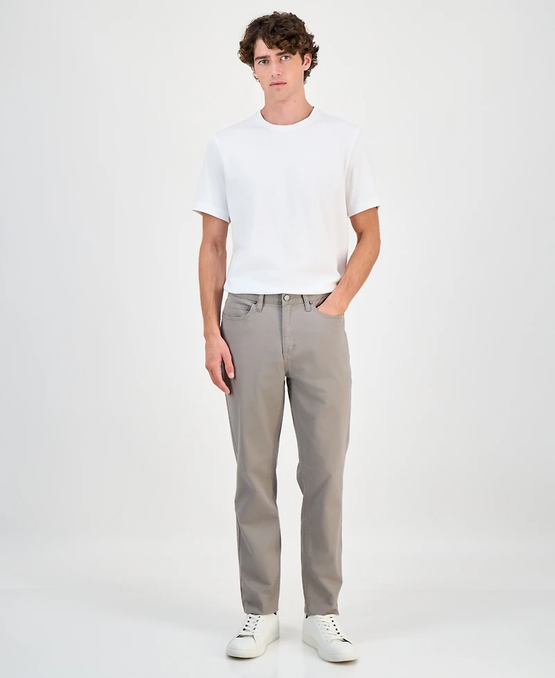 Alfani Men's Five-Pocket Straight-Fit Twill Pants, Created for Macy's