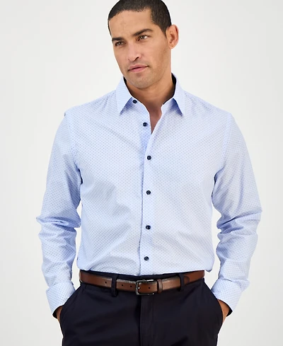 Club Room Men's Dot Stripe Shirt, Created for Macy's