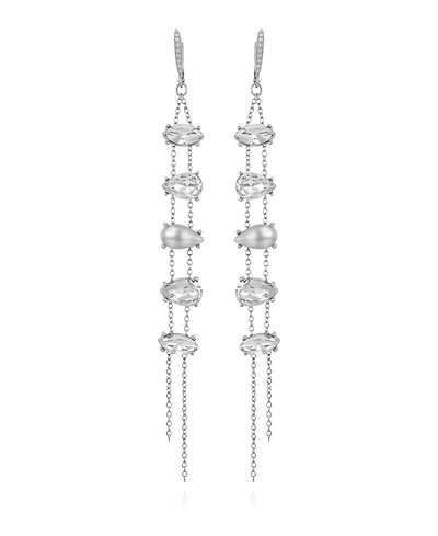 Guess Crystal Stone Chain Drop Earrings