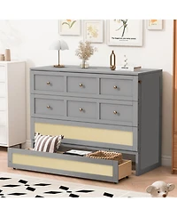 Streamdale Furniture Full Murphy Bed with Large Drawers, Gray