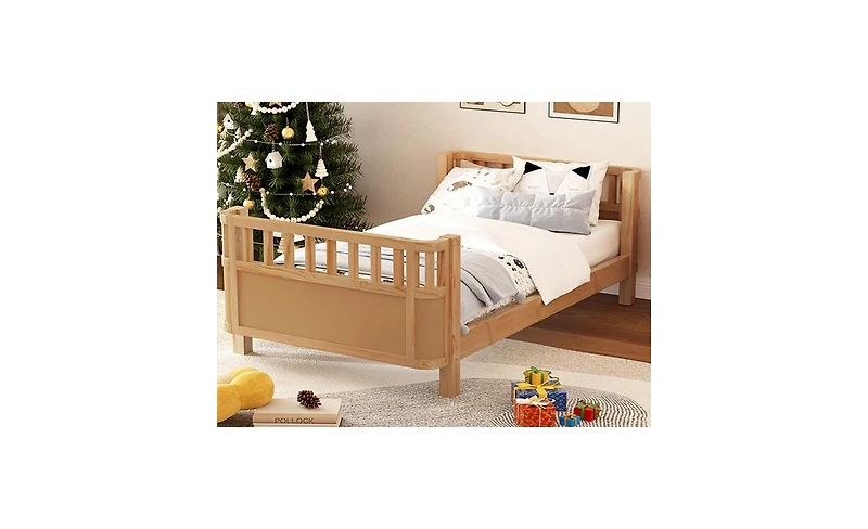 Streamdale Furniture Twin Wood Platform Bed with Rails