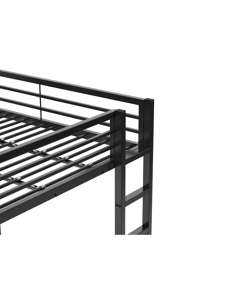 Streamdale Loft Bed with Desk, Full Size Metal Loft Bed Frame, Black