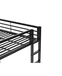 Streamdale Loft Bed with Desk, Full Size Metal Loft Bed Frame, Black
